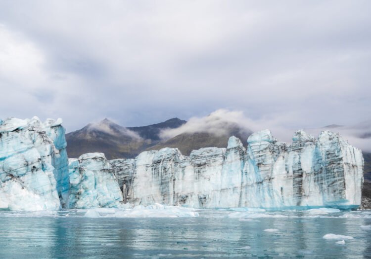 Jokulsarlon glacier lagoon in Iceland on a sunny day. . High quality photo