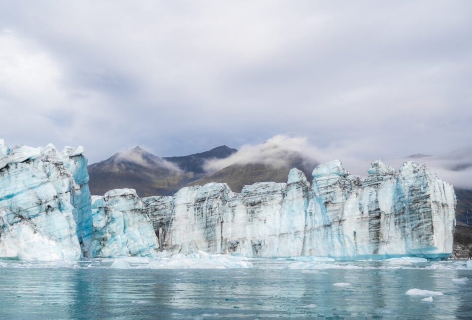 Jokulsarlon glacier lagoon in Iceland on a sunny day. . High quality photo
