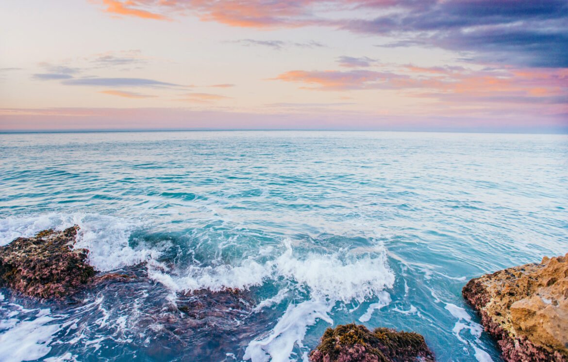 Scenic rocky coastline Cape Milazzo. Sicily, Italy