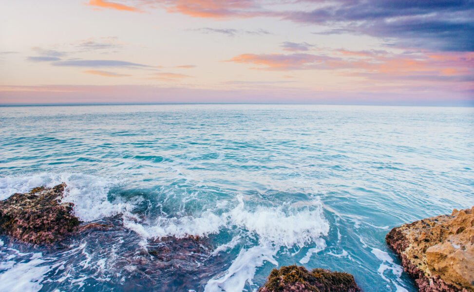 Scenic rocky coastline Cape Milazzo. Sicily, Italy