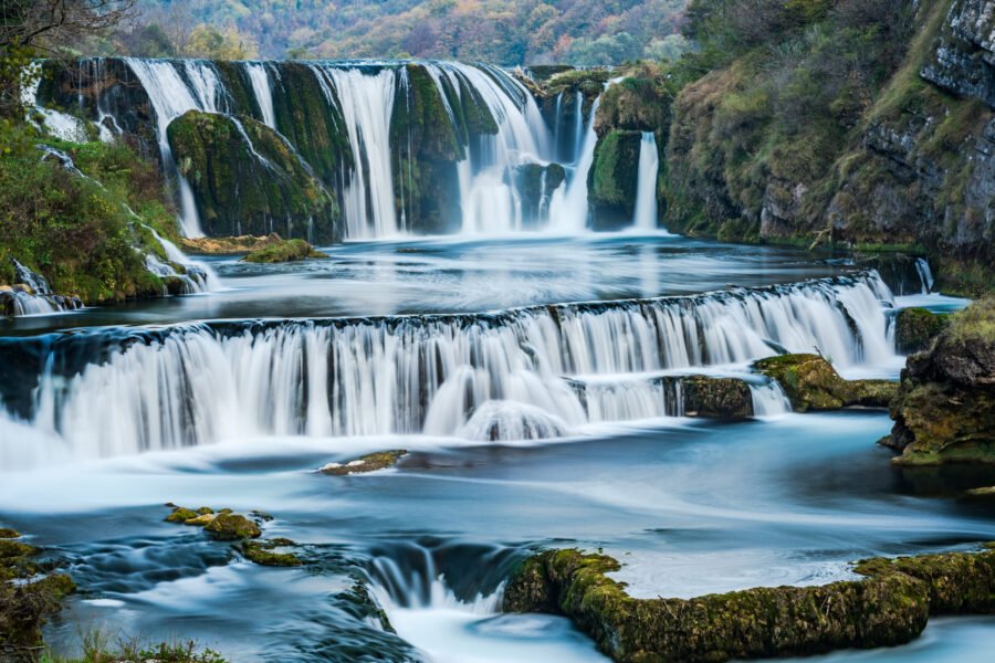 Strbacki buk waterfall in Bosnia Una National Park.