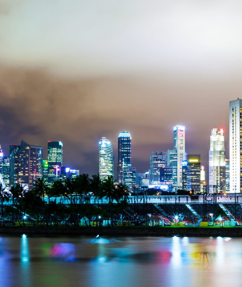Singapore skyline at night