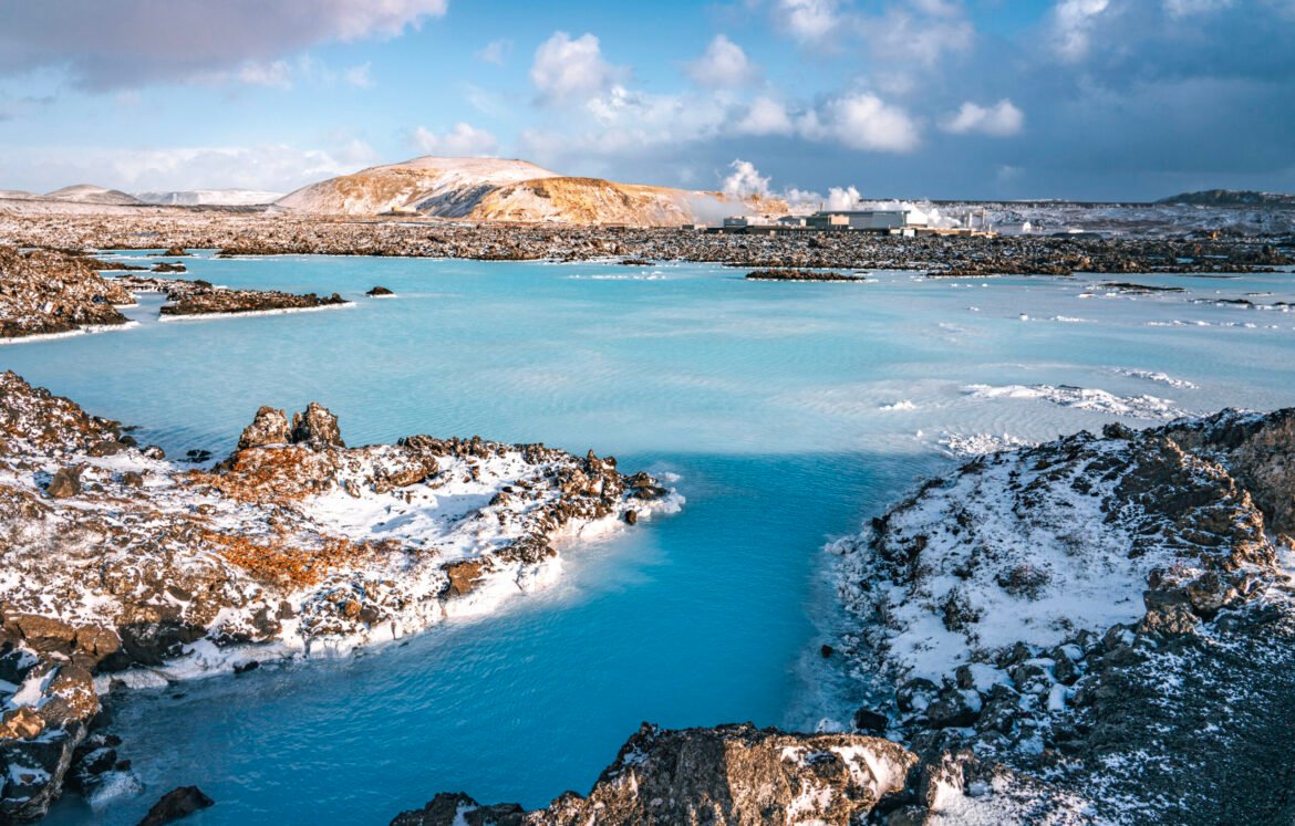 Photo of blue lagoon water on Iceland Grindavik. High quality photo