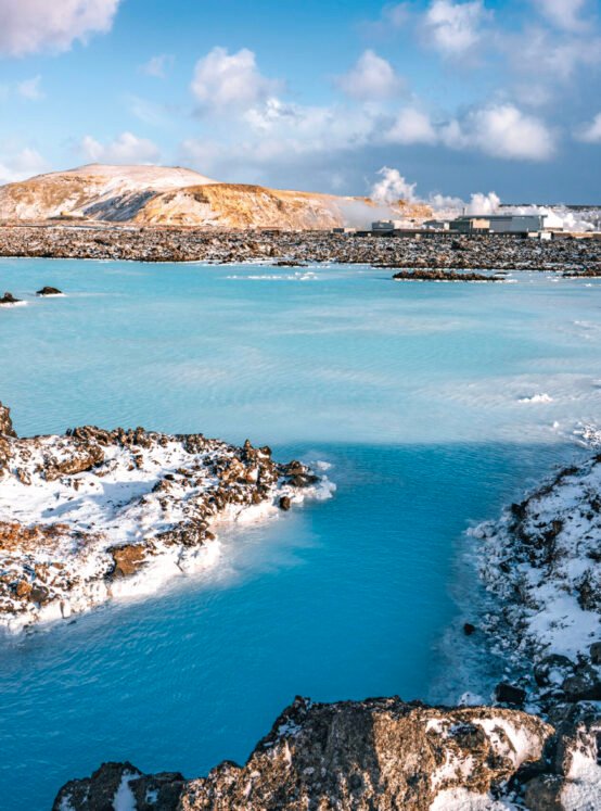 Photo of blue lagoon water on Iceland Grindavik. High quality photo